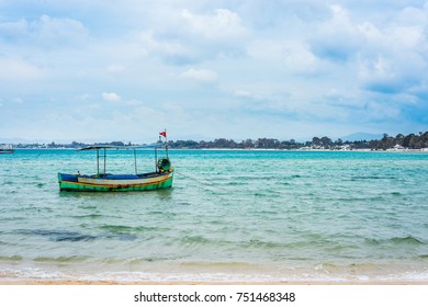 Beach Of Hammamet, The First Tourist Destination In Tunisia. Located On The Gulf Of Hammamet.