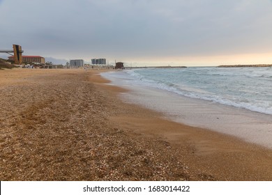 Beach In Herzliya On A Cloudy Day