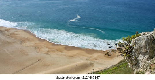 Nazaré Beach From High Viewpoint, Leiria, Portugal