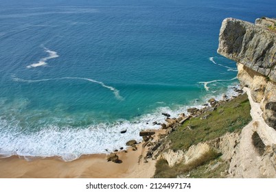 Nazaré Beach From High Viewpoint, Leiria, Portugal