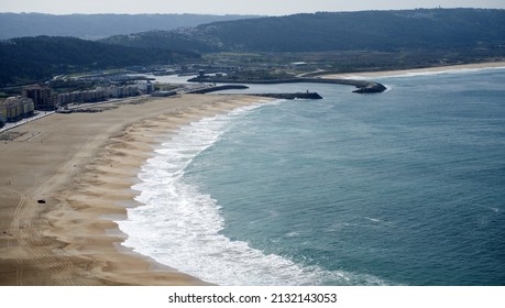 Nazaré Beach From High Viewpoint, Leiria, Portugal