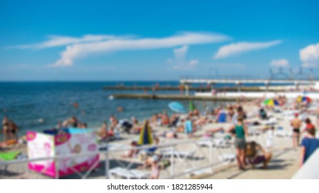   beach holiday with background blur and bokeh elements. Beach by the sea.  - Shutterstock ID 1821285944