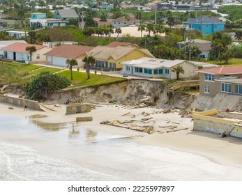 Beach Homes Collapse Aftermath Hurricane Nicole Daytona Florida