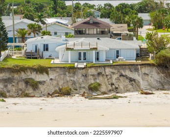 Beach Homes Collapse Aftermath Hurricane Nicole Daytona Florida