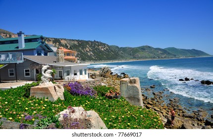 Beach House Along The Coast Of California