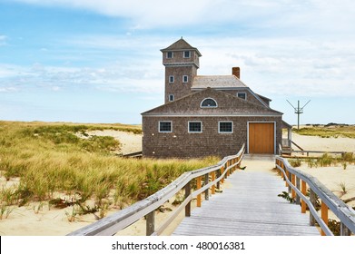 Beach House At Cape Cod, Massachusetts, USA. 