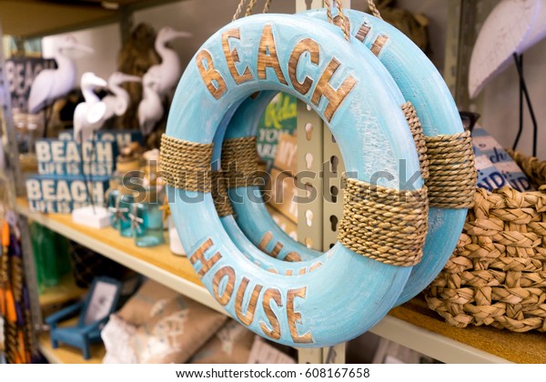 Beach House Decorative Life Preserver Ring Stock Photo Edit Now