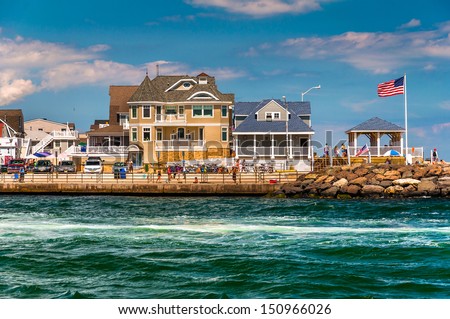 Beach houses along the inlet in Point Pleasant Beach, New Jersey.