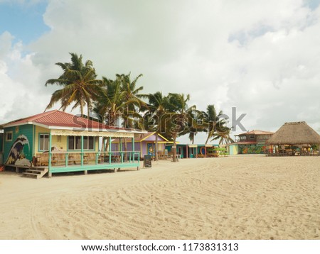 Beach houses at Caye Caulker, Belize