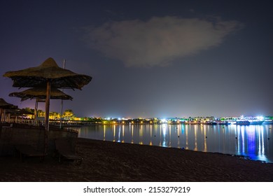 The Beach In Hurghada, Egypt During Nighttime