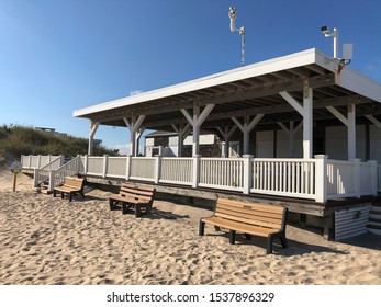 The Beach Hut At Cooper's Beach In Southampton, Long Island, NY.