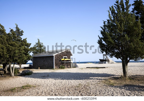 Beach Hut Orient Beach State Park Stock Photo Edit Now