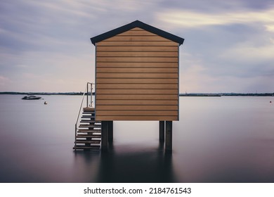 Beach Hut At Osea's Beach Near Maldon, Essex.