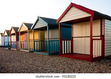 Beach Huts At Calshot, Southampton.