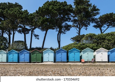 Beach Huts At Christchurch, Dorset, UK.