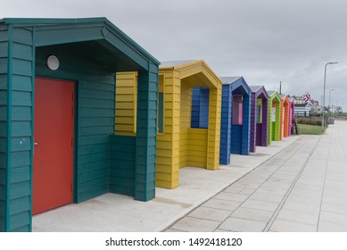 colorful beach huts images stock photos vectors shutterstock