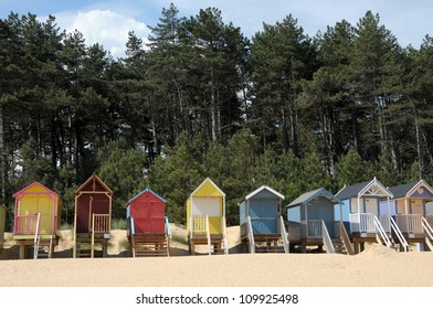 Beach Huts On Holkham Sands, North Norfolk