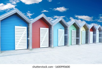 Beach Huts On The Northumberland Coast