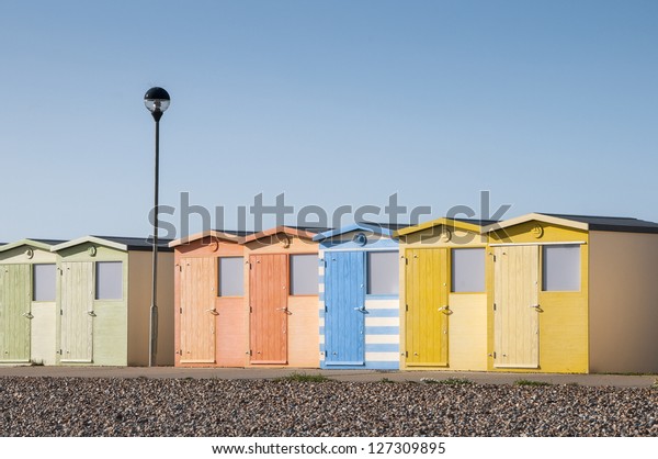 Beach Huts Seaford East Sussex Uk Stock Photo Edit Now