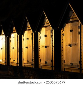 Beach Huts in the sunset