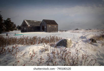 The Beach Huts In The Winter Wonderland, North Hampton, New Hampshire