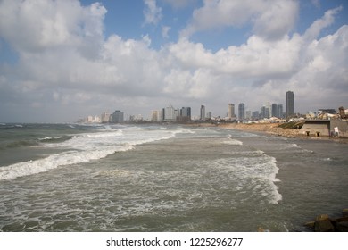 Beach At Jaffa With View On Tel Aviv City (Silicon Wadi)