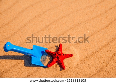 Similar – Shovel and starfish on the beach