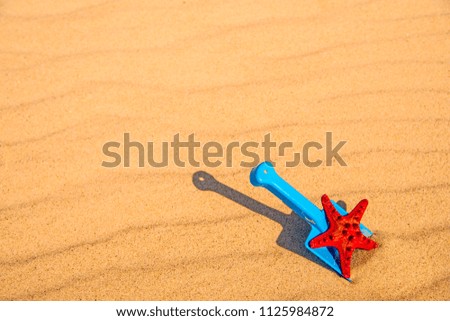 Similar – Image, Stock Photo Toy shovel with starfish on a beach