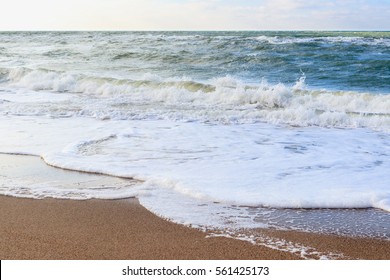 Beach Landscape In Clear Weather, Low Angle Shooting, Soft Focus