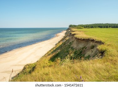 Beach Landscape With Steep Dune Coast. Pavilosta,Jurkalne, Latvia