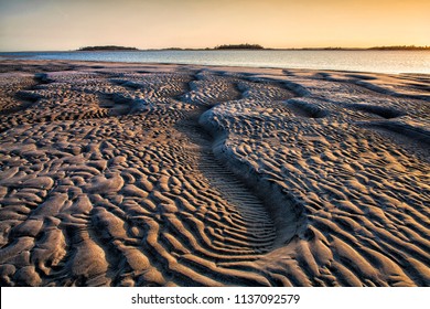 Beach At Low Tide Savannah Georgia
