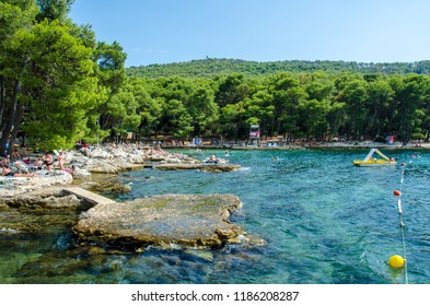 Beach In Marjan Park In Split, Croatia