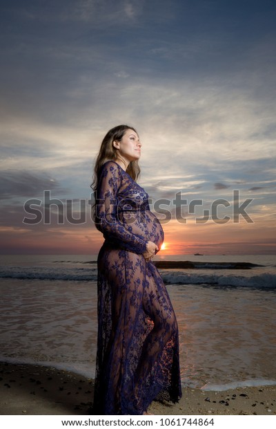 Beach Maternity Photoshoot Stock Photo (Edit Now) 1061744864