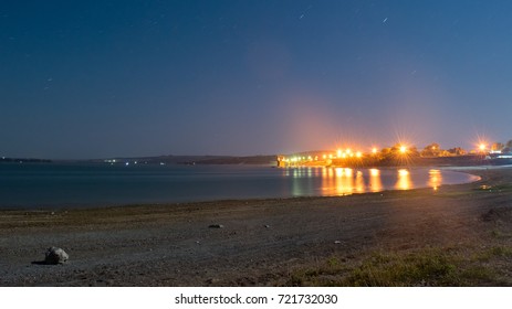 Beach midnight lights. 