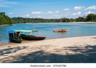 Beach Of Misahualli On Rio Napo, Amazon, Ecuador