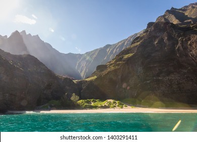 Beach And Mountain At Kauai Hawai