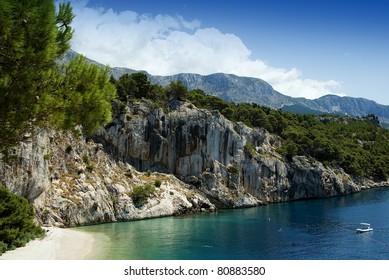 The Beach Near By Makarska In Croatia