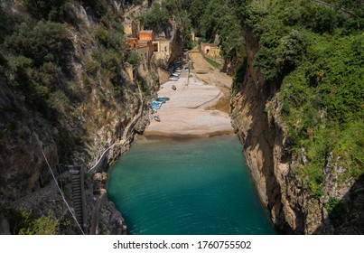 Beach Near Fiord Di Furore On The Amalfi Coast In Italy