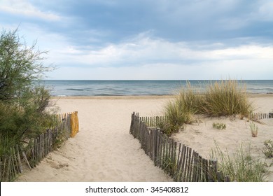 The Beach Near Montpellier (Herault, Languedoc-Roussillon, France) Ay June.