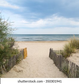 The Beach Near Montpellier (Herault, Languedoc-Roussillon, France) Ay June.