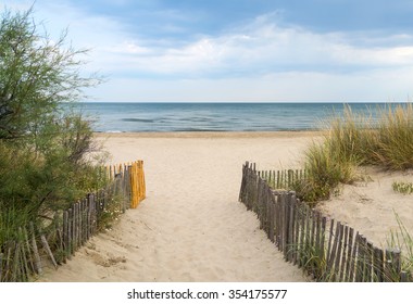 The Beach Near Montpellier (Herault, Languedoc-Roussillon, France) Ay June.