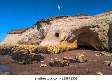 Beach Nearby Puerto Madryn City In Patagonia, South America