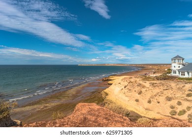 Beach Nearby Puerto Madryn City In Patagonia, South America