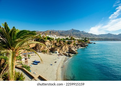 Beach in Nerja, Anadalusia, Spain