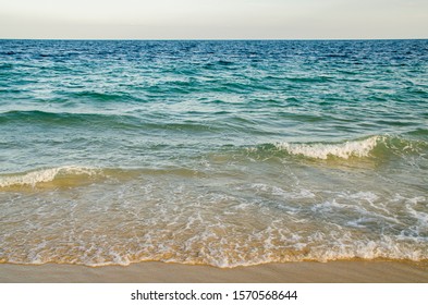 The Beach & The Ocean Background. Picture Taken In The Sealine Beach, Mesaieed, Qatar