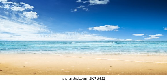 Beach And Ocean. Panoramic Shot