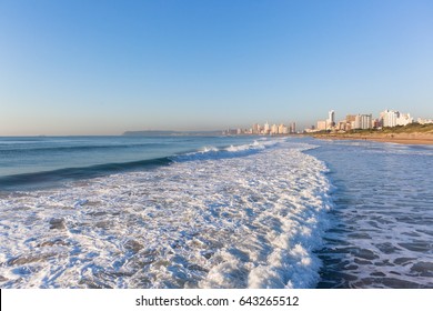 Beach Ocean Pier Waves Crashing Scenic Durban Landscape