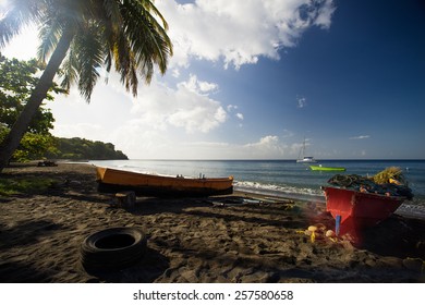 Beach On Dominica, Caribbean Sea