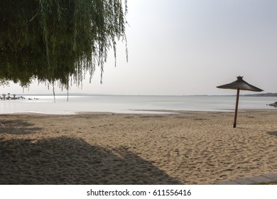 Beach On Lake Balaton. The Town Of Keszthely. Hungary.