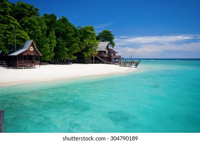 Beach On Sipadan Island Near Borneo, Malaysia